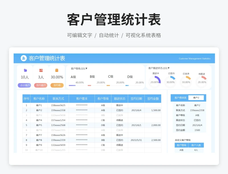 客户管理统计表