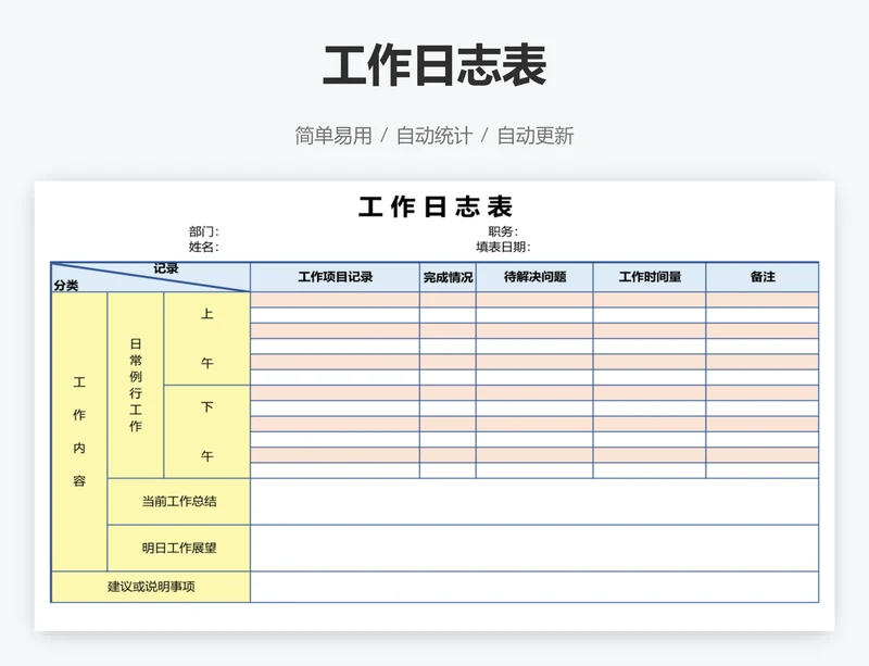 工作日志表