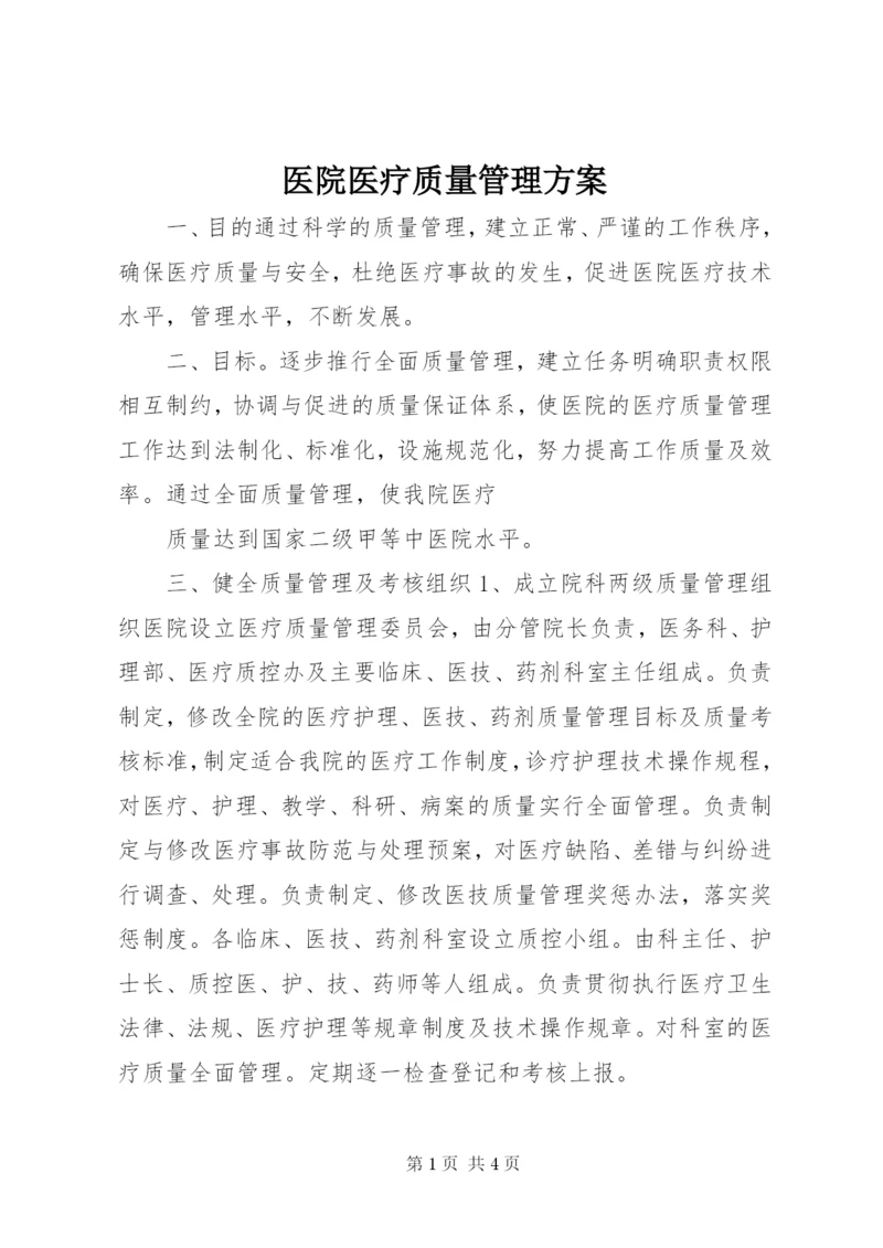 医院医疗质量管理方案 (6).docx