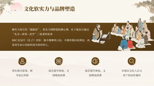 褐色中国风孔子诞辰日文化宣传PPT模板