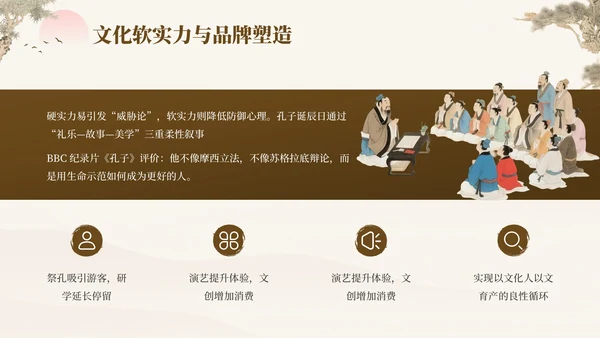 褐色中国风孔子诞辰日文化宣传PPT模板
