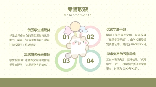 卜卜猫黄色卡通风学生会述职