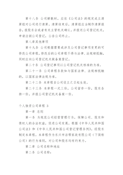 个人独资公司章程.docx