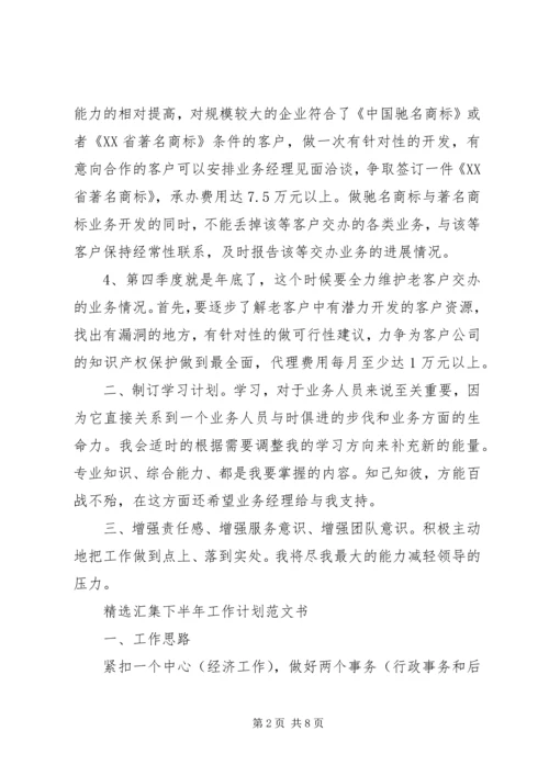 精选汇集下半年工作计划范文书.docx