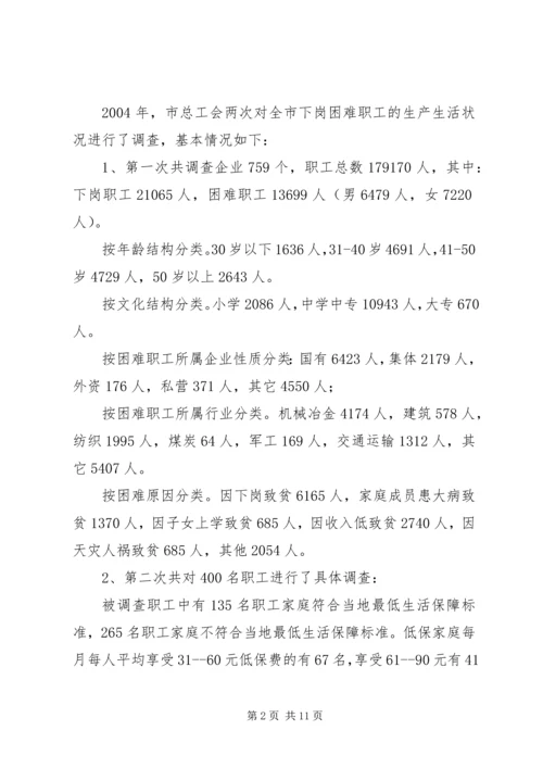 市总工会关于城市弱势群体看病难问题的调研汇报工作报告范文_1.docx