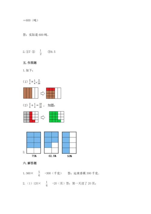 人教版六年级上册数学期末检测卷及参考答案（培优b卷）.docx