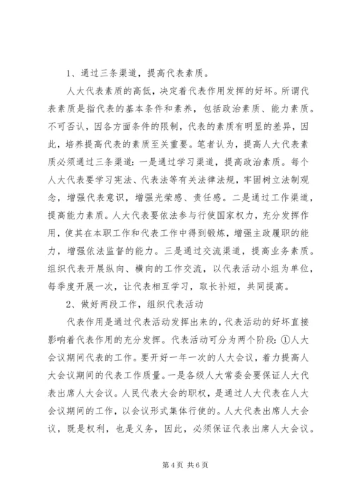 充分发挥人大代表作用的几点认识.docx