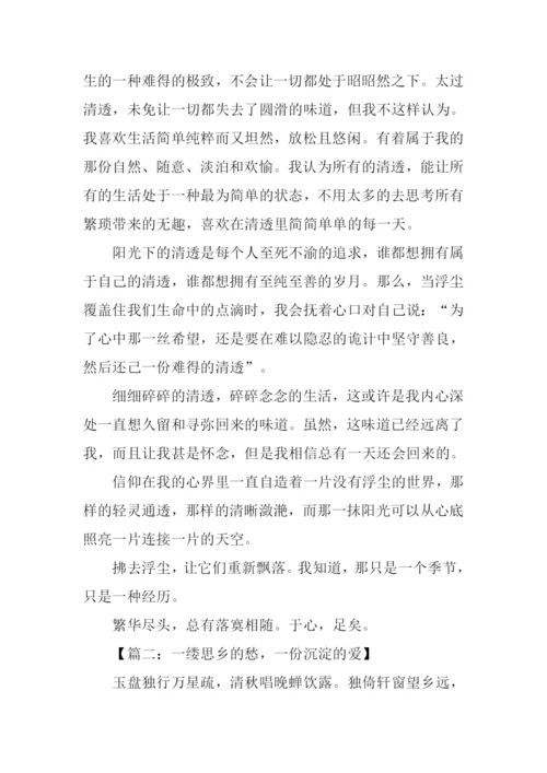 关于思乡的散文.docx