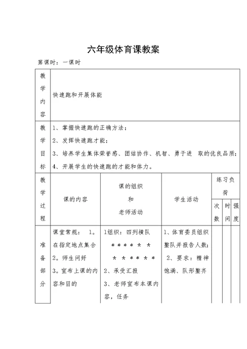 六年级体育课教案[1]