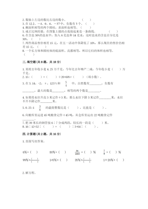 人教版六年级下册数学期末测试卷精编.docx