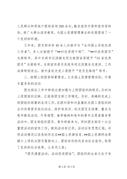 国土局申报红旗团支部汇报材料.docx