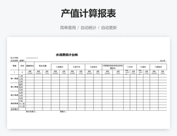产值计算报表