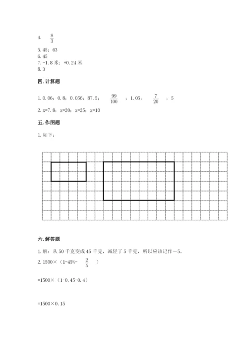 人教版六年级下册数学期末测试卷及参考答案【夺分金卷】.docx