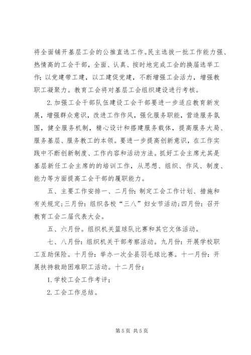 乡镇教育局教育工会年度工作计划.docx