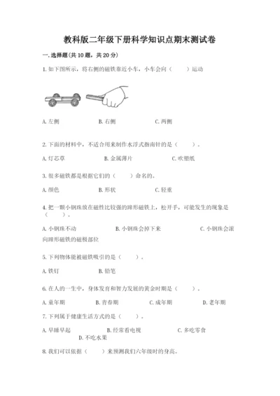 教科版二年级下册科学知识点期末测试卷精品.docx