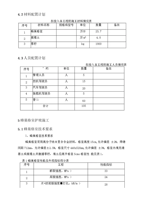 蜂巢格室防护施工专业技术方案