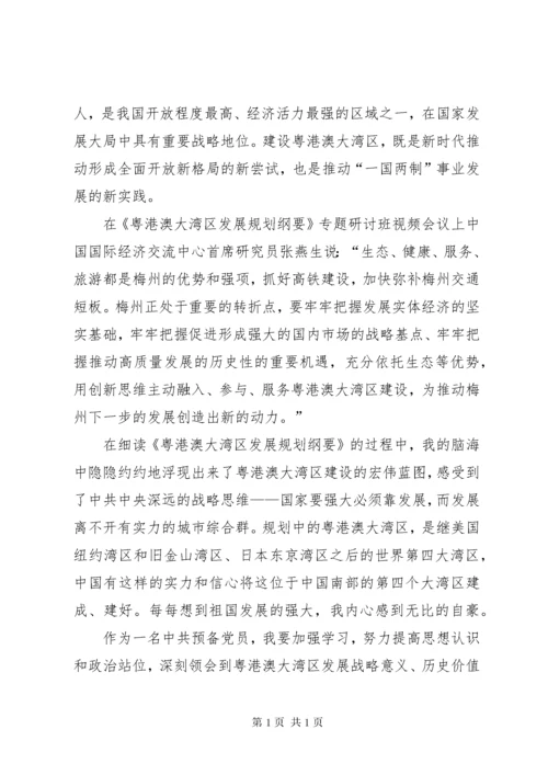 学习《粤港澳大湾区发展规划纲要》心得六篇.docx