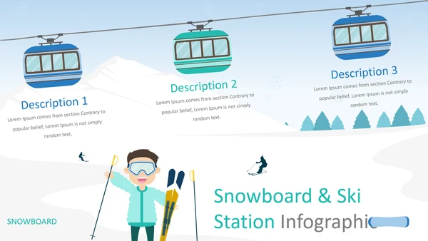 极限运动户外滑雪培训公司滑雪PPT模板