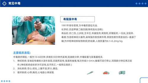 蓝色简约急性中毒知识培训PPT护理