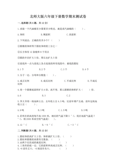 北师大版六年级下册数学期末测试卷【轻巧夺冠】.docx