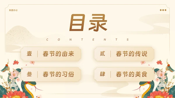 蛇年新春新年教学主题教育PPT