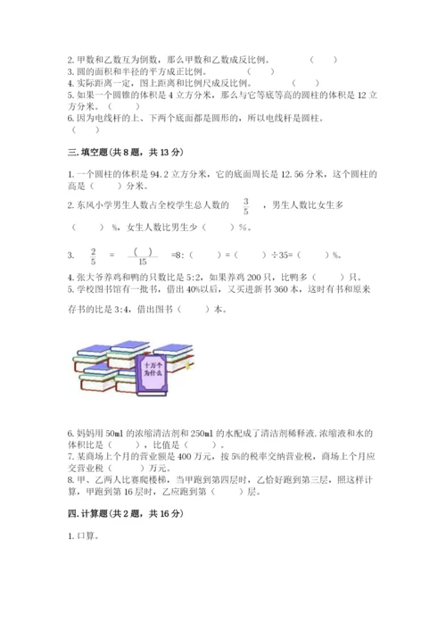 石家庄市桥东区六年级下册数学期末测试卷及完整答案一套.docx