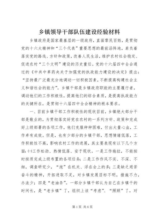 乡镇领导干部队伍建设经验材料.docx