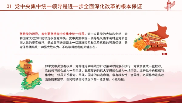 二十届三中全会强调对进一步全面深化改革的集中统一领导专题PPT