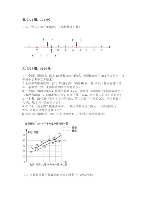 西师大版六年级数学下学期期末测试题附答案【名师推荐】.docx