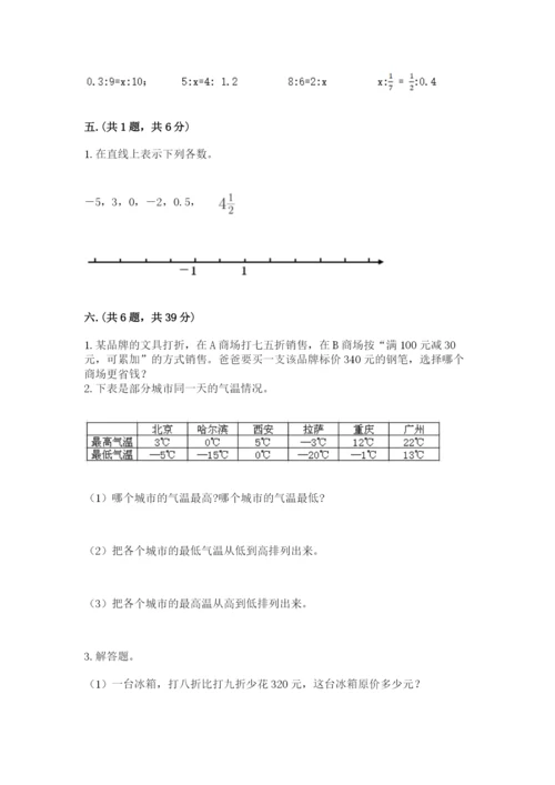 小学六年级升初中模拟试卷及参考答案（培优a卷）.docx