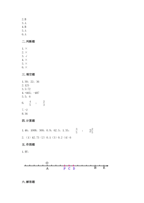 赣州市瑞金市六年级下册数学期末测试卷1套.docx