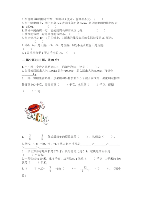 北师大版小学数学六年级下册期末检测试题含答案（预热题）.docx
