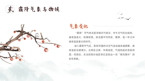简约中国风二十四节气霜降传统节日培训主题通用PPT