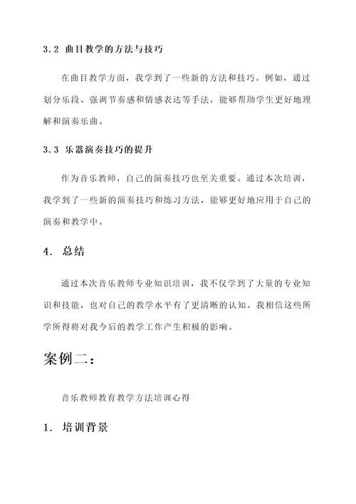 音乐教师行业培训心得