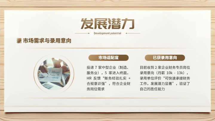 会计专业大学生求职个人能力综合展示职业生涯规划通用PPT模版