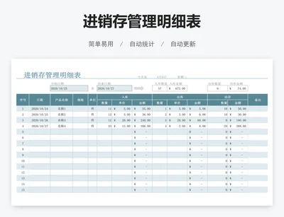 进销存管理明细表