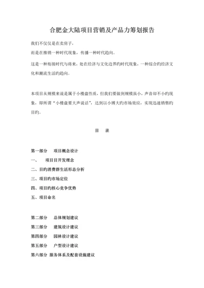 房地产专项项目营销及产品力专题策划报告.docx