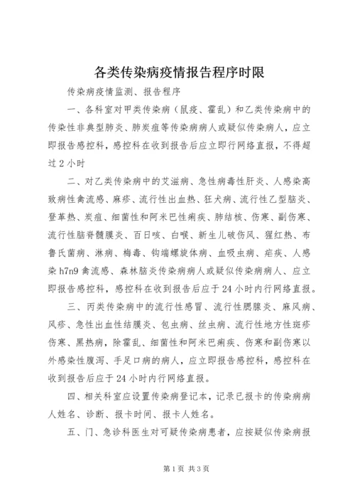 各类传染病疫情报告程序时限.docx