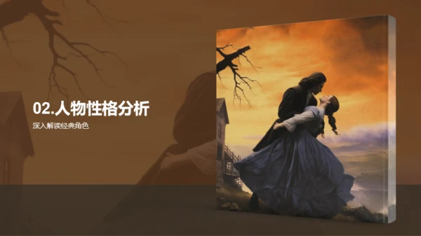 黄色复古读书笔记呼啸山庄PPT模板