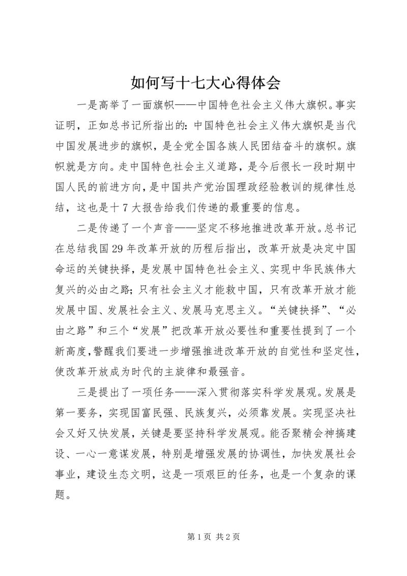 如何写十七大心得体会 (3).docx