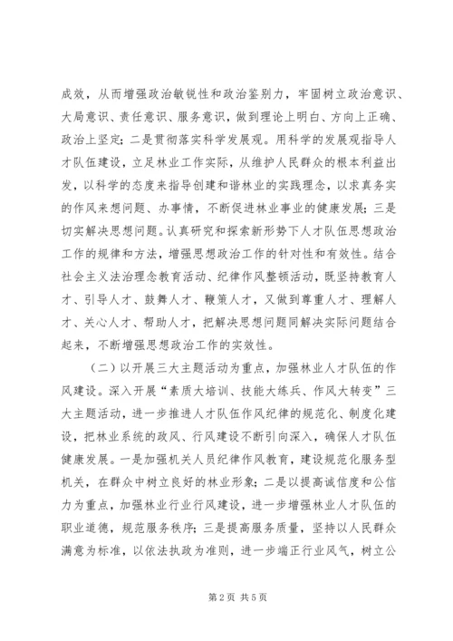 林业局年度人才工作计划.docx