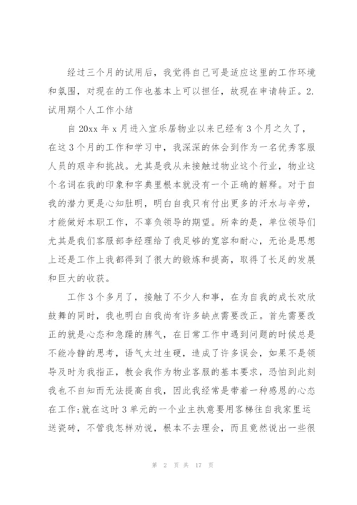 试用期个人工作小结10篇.docx