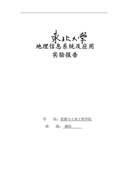 地理信息系统应用课程设计实验报告.docx