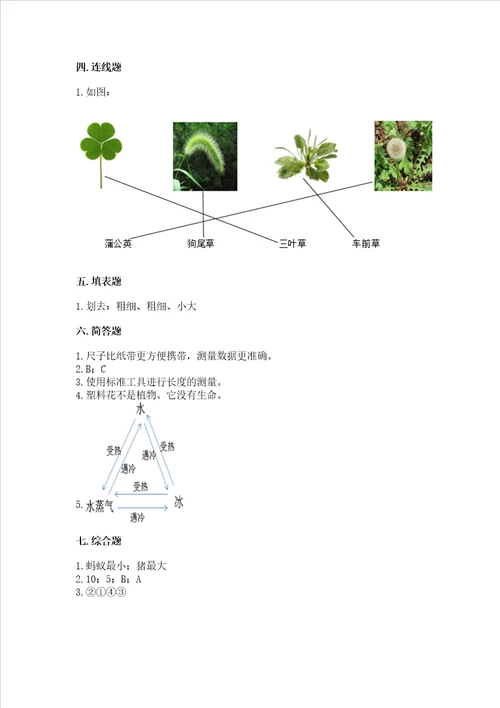 教科版一年级上册科学期末测试卷精品名师推荐