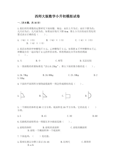 西师大版数学小升初模拟试卷（培优b卷）.docx