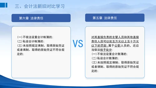 2024新修订中华人民共和国会计法新旧对比学习解读PPT