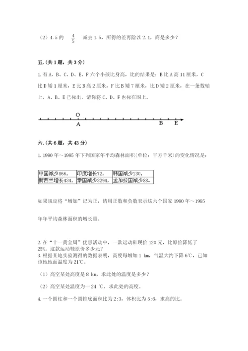 实用小学数学青岛版六年级下册期末测试卷带答案（名师推荐）.docx