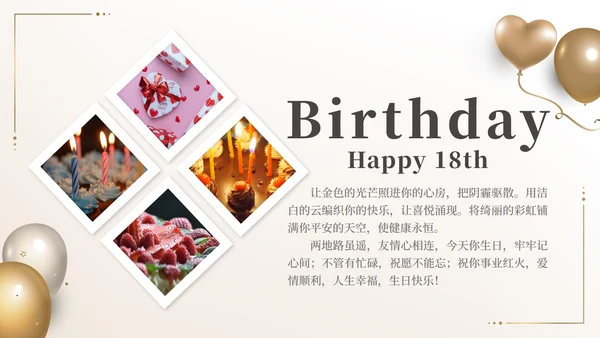 生日快乐祝福相册PPT模板