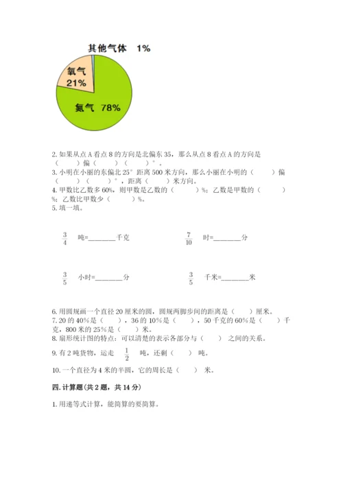 人教版六年级上册数学期末测试卷（全国通用）word版.docx