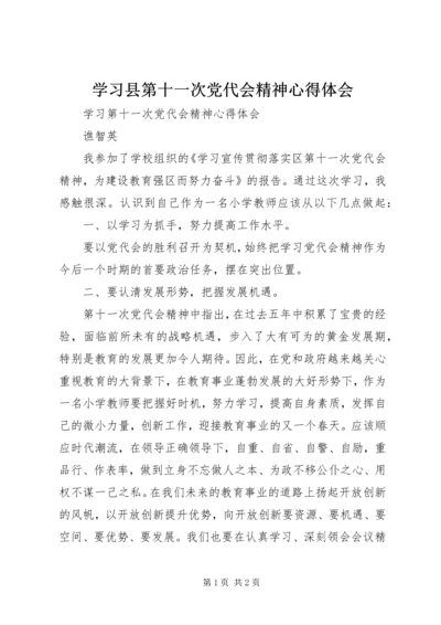 学习县第十一次党代会精神心得体会 (3).docx